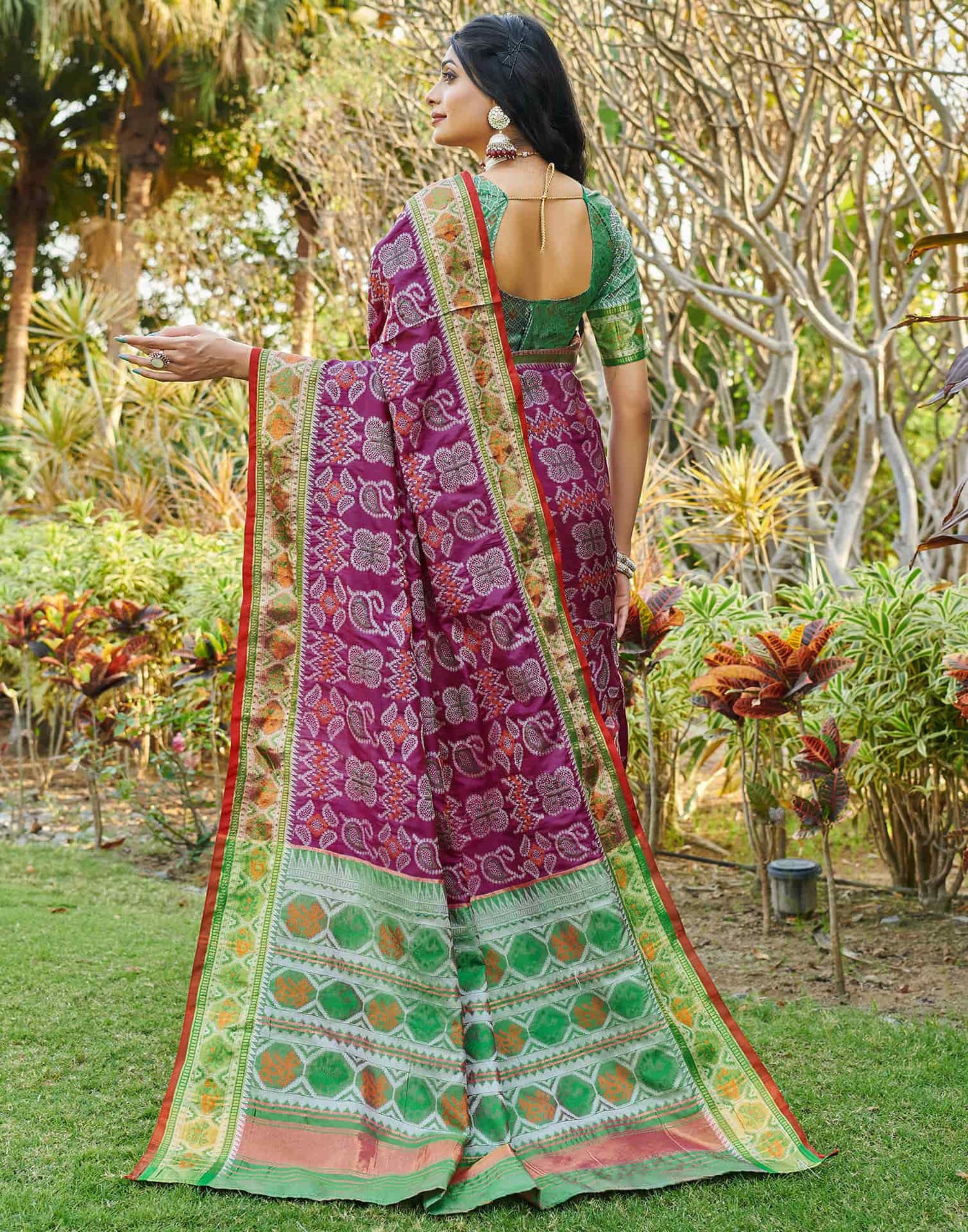 Purple Silk Woven Patola Saree