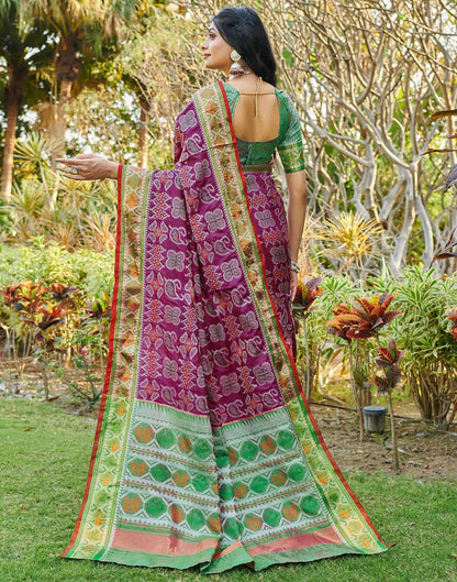Purple Silk Woven Patola Saree