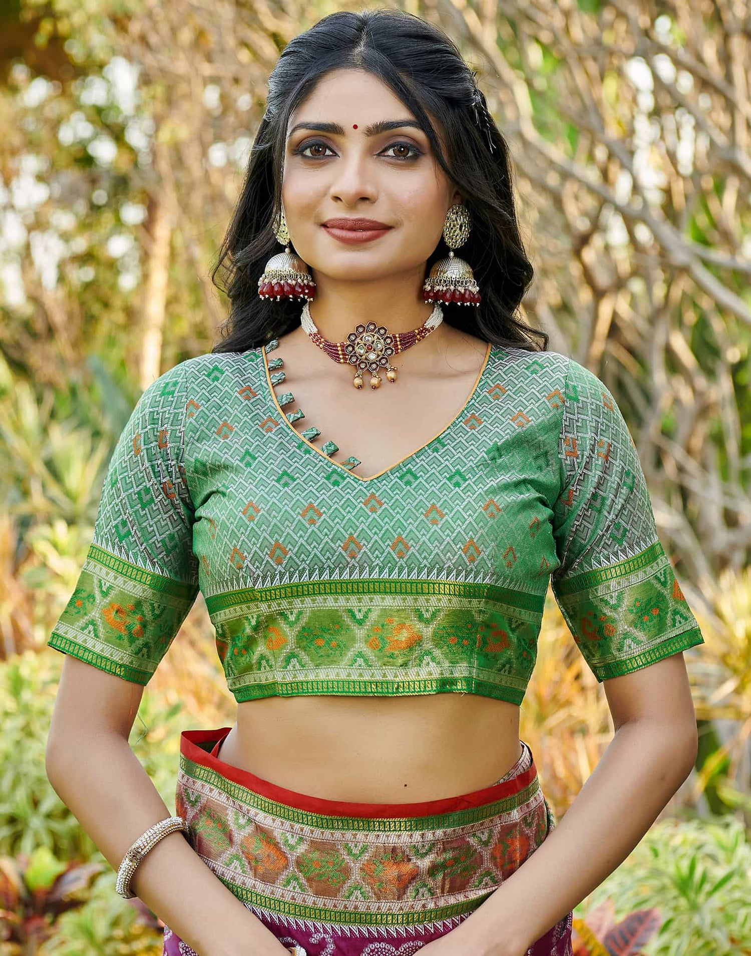 Purple Silk Woven Patola Saree
