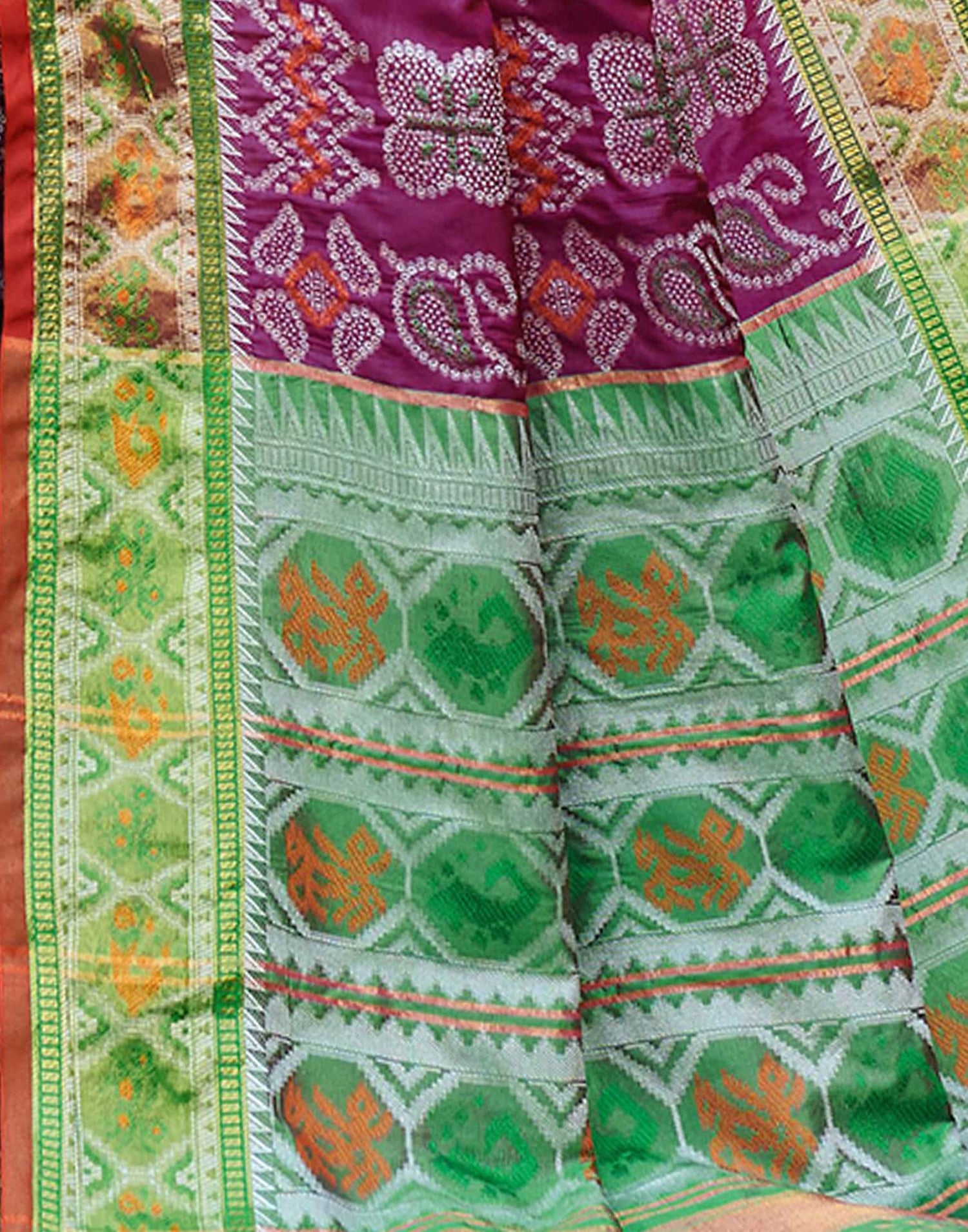 Purple Silk Woven Patola Saree