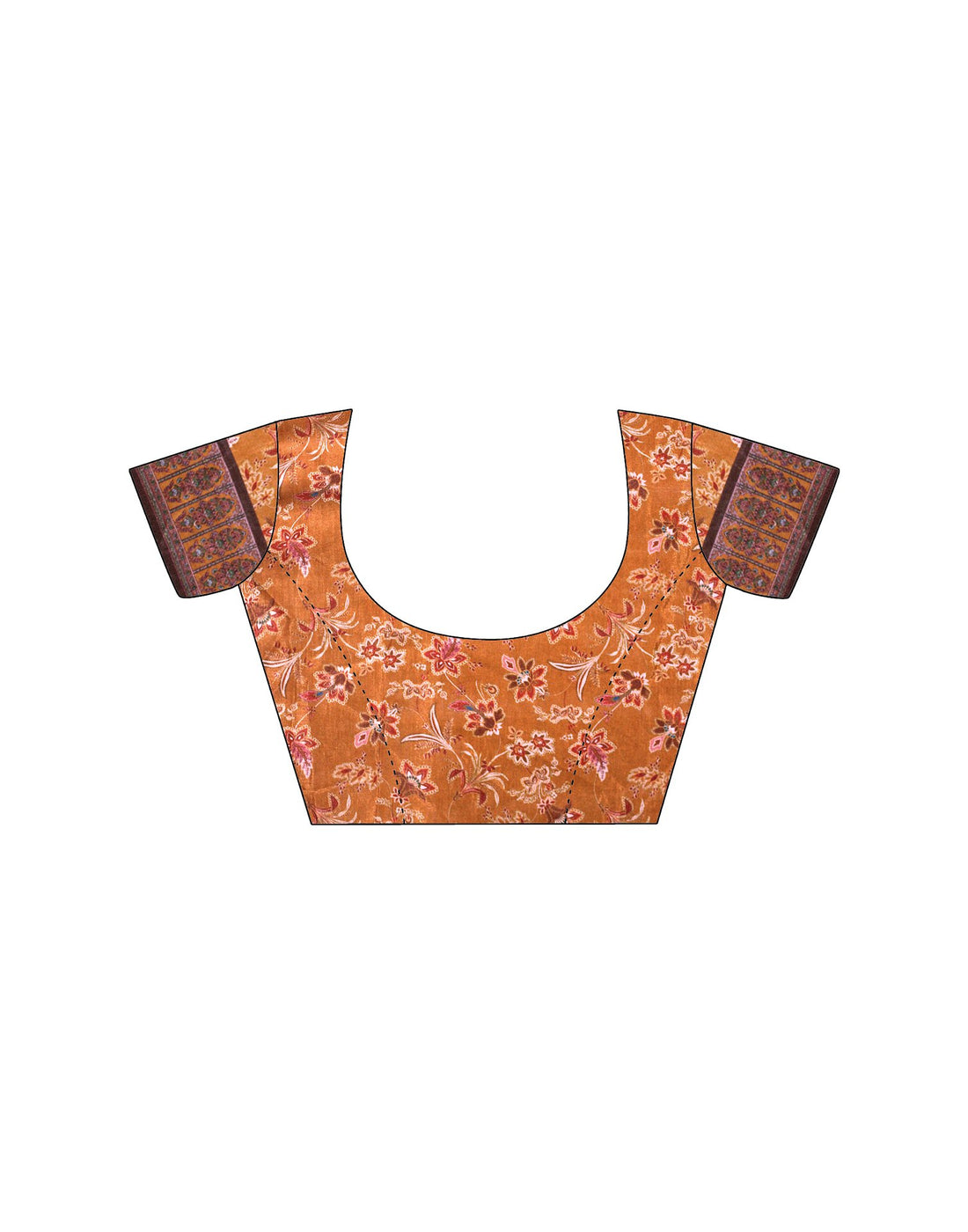 Dark Orange Chiffon Woven Solid Saree