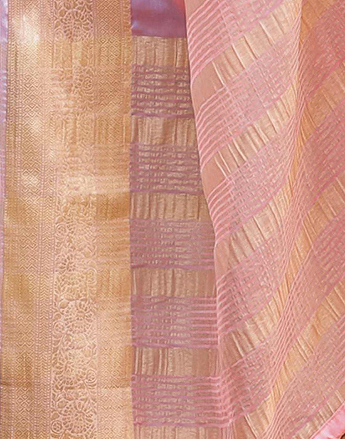 Light Pink Chiffon Woven Solid Saree
