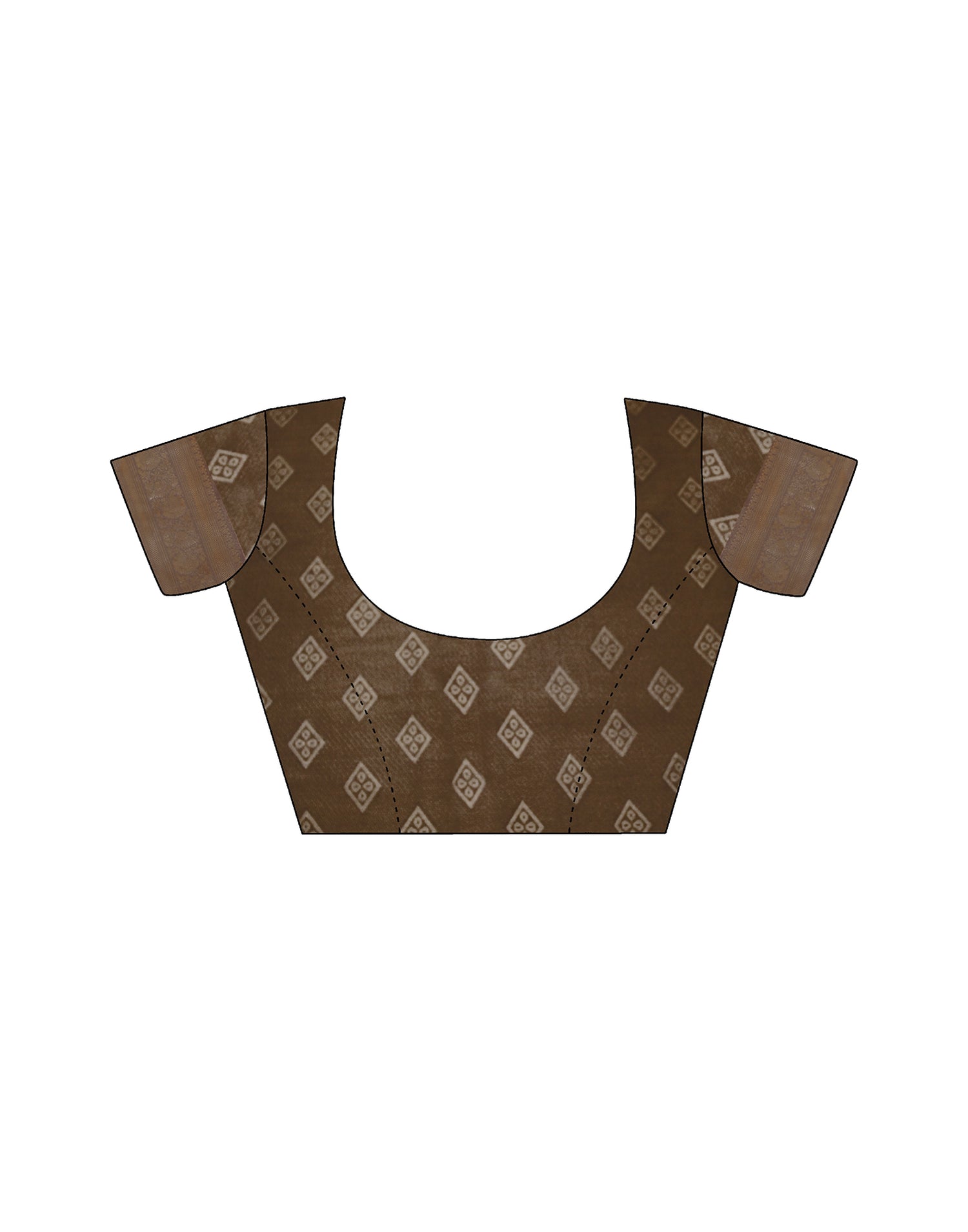 Coffee Brown Silk Printed Saree