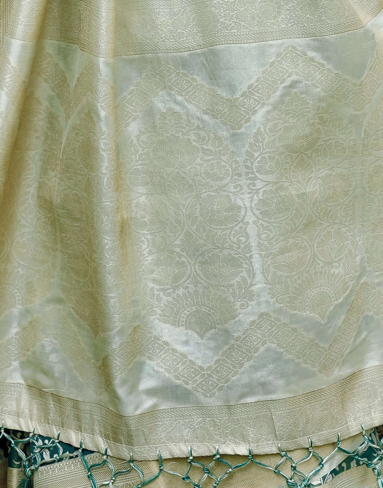 Beige Silk Printed Saree