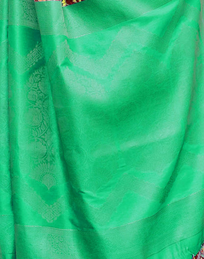 Green Silk Printed Saree