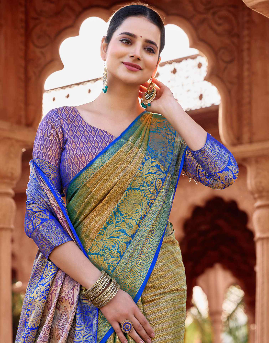 Green Silk Woven Kanjivaram Saree