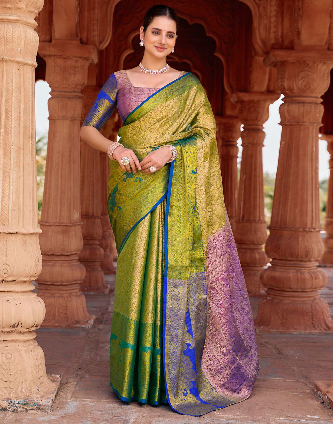 Green Silk Woven Kanjivaram Saree