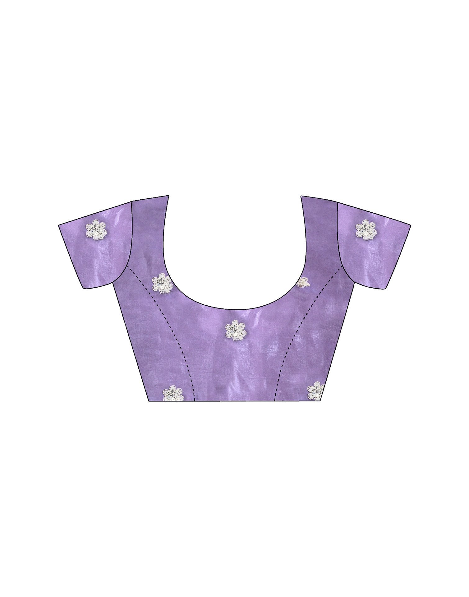 Lavender Tissue Silk Sequence Embroidery Saree