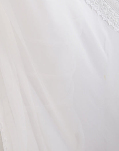 White Georgette Lace Saree