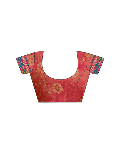 Rose Pink Chiffon Printed Saree