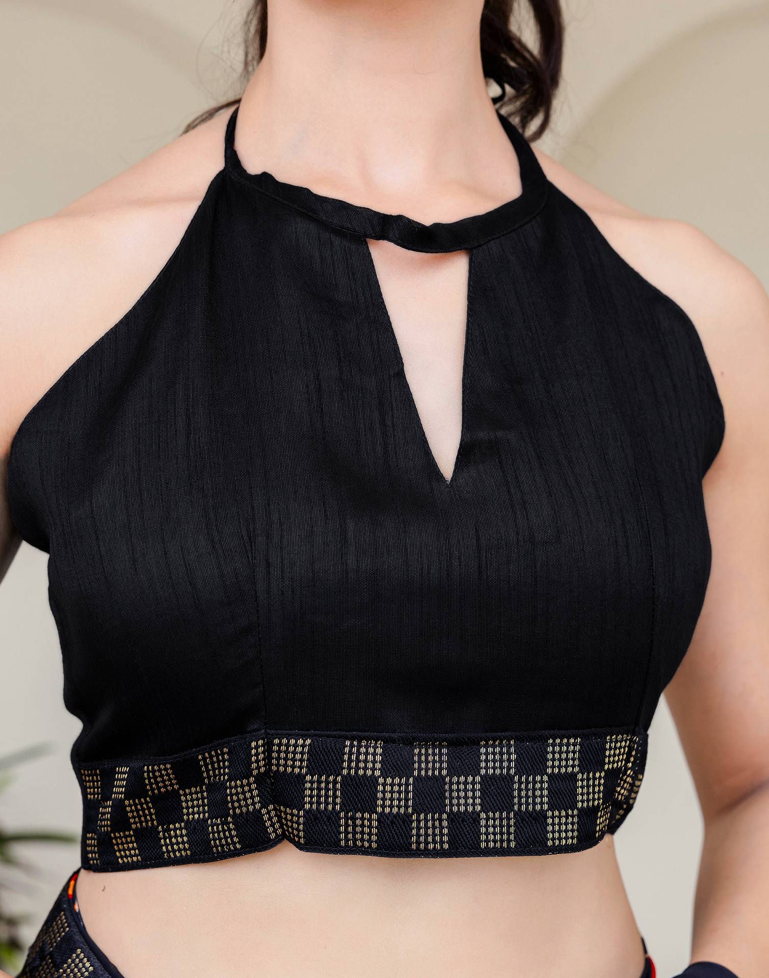 Black Georgette printed Saree