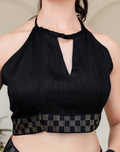 Black Georgette printed Saree