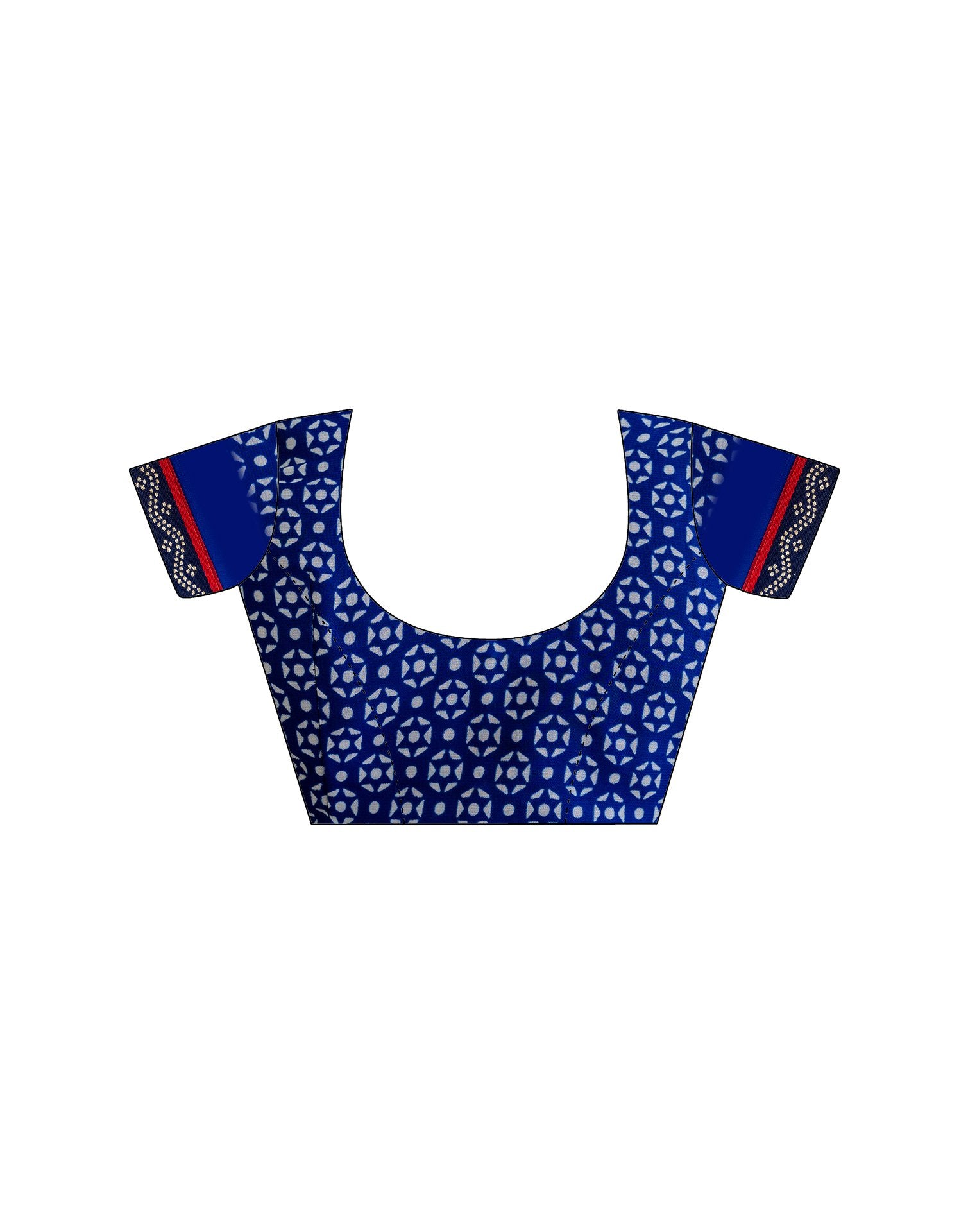 Dark Blue Georgette Floral Printed Saree