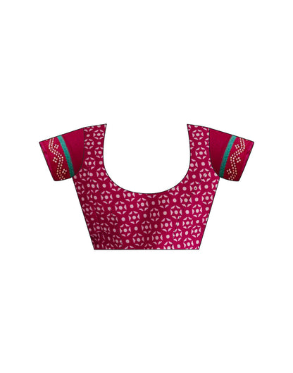 Rani Pink Georgette Floral Printed Saree