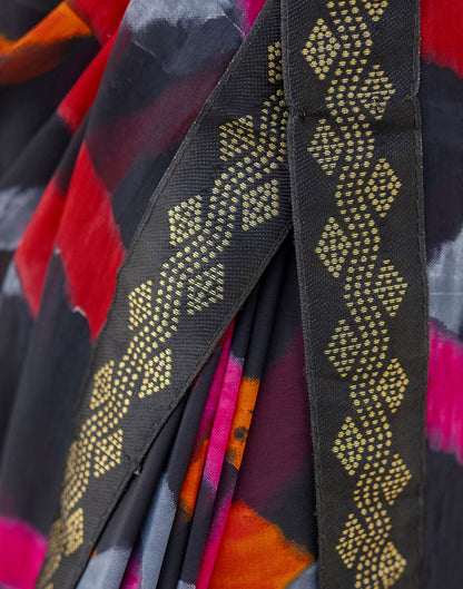 Black Georgette Printed Saree