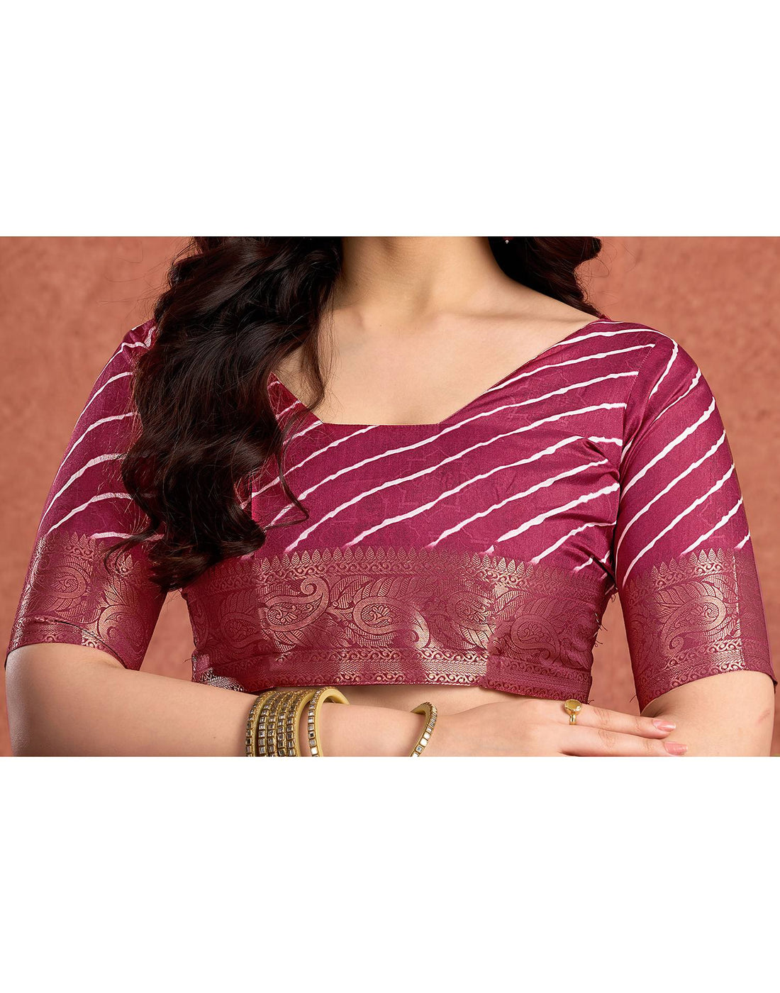 Orange Tussar Silk Printed Saree