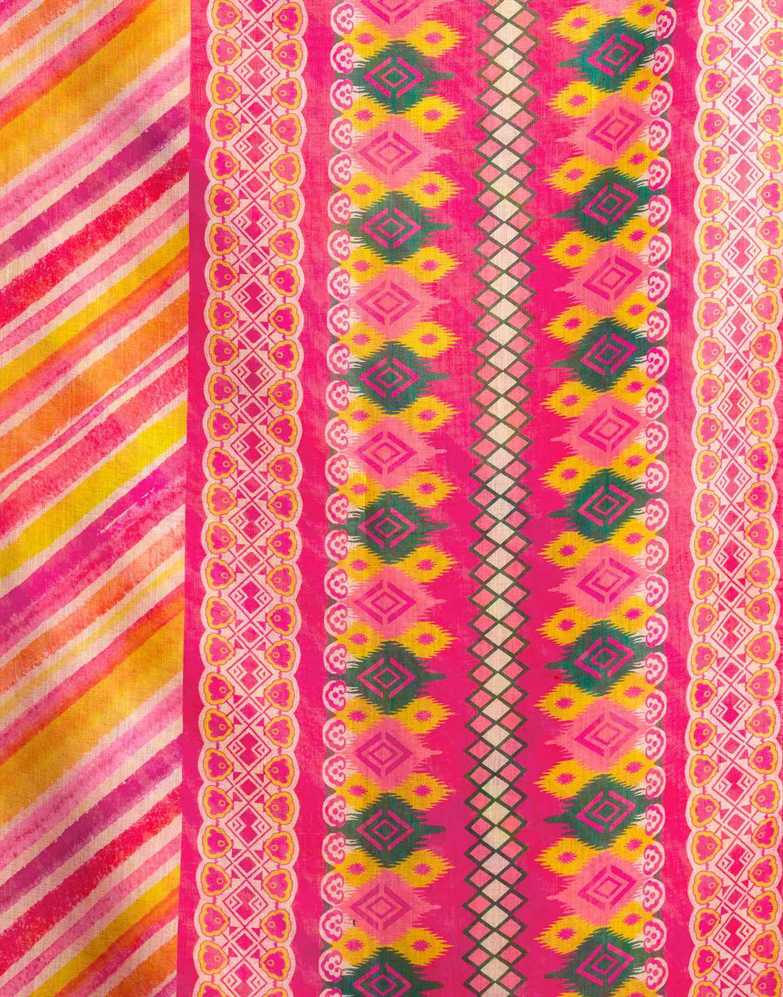 Pink Linen Printed Saree