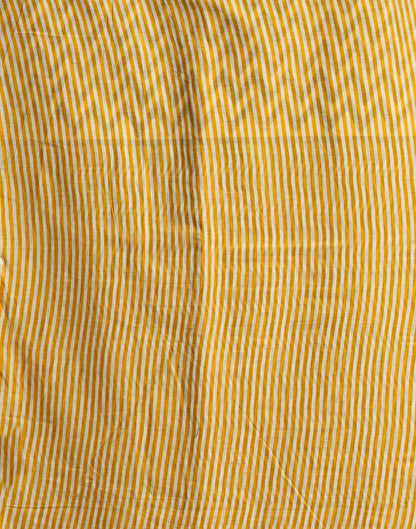 Yellow Cotton Printed Saree