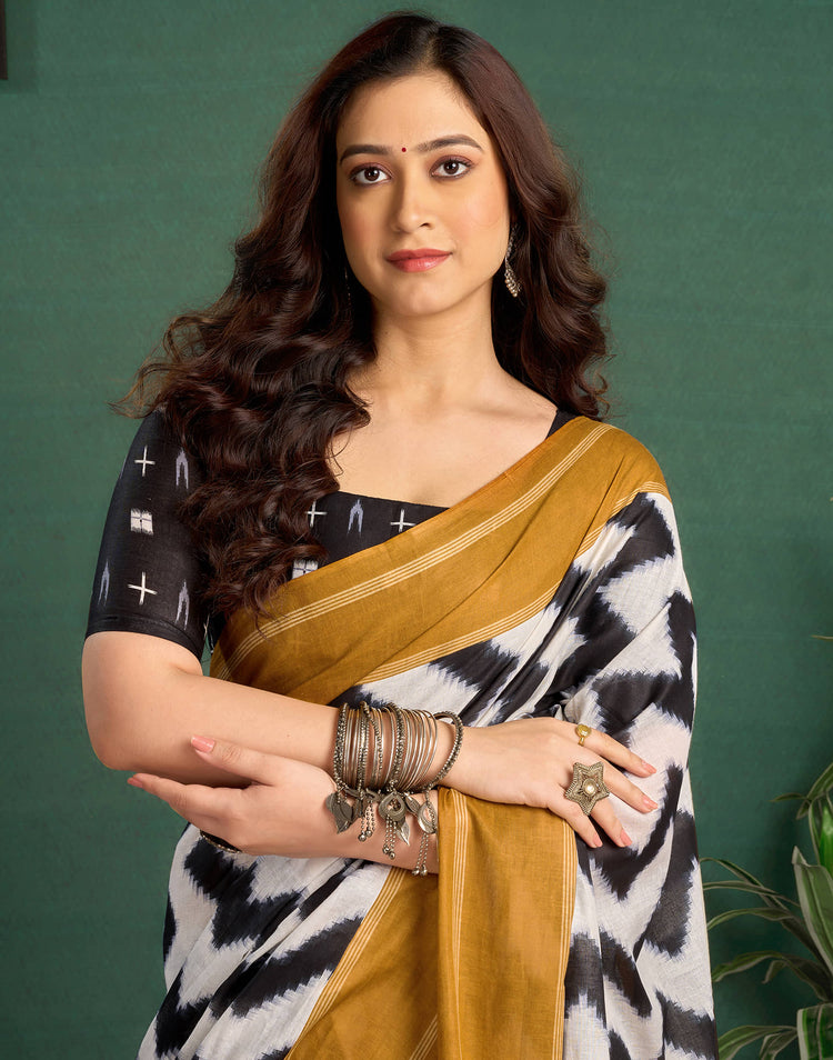 Multicoloured Cotton Printed Saree