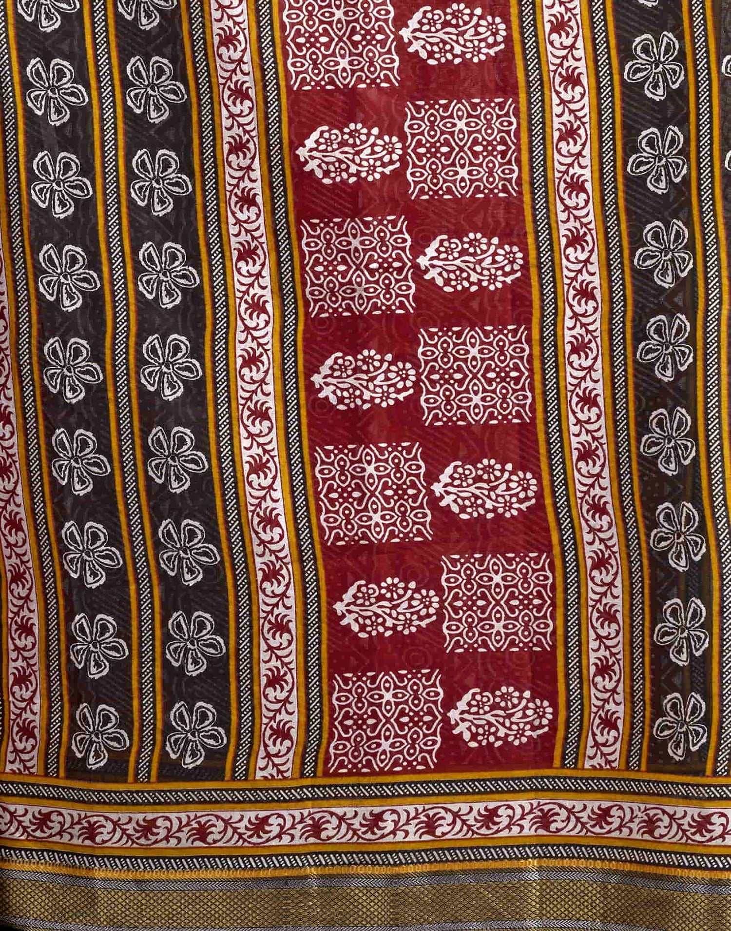 Red Cotton Printed Saree