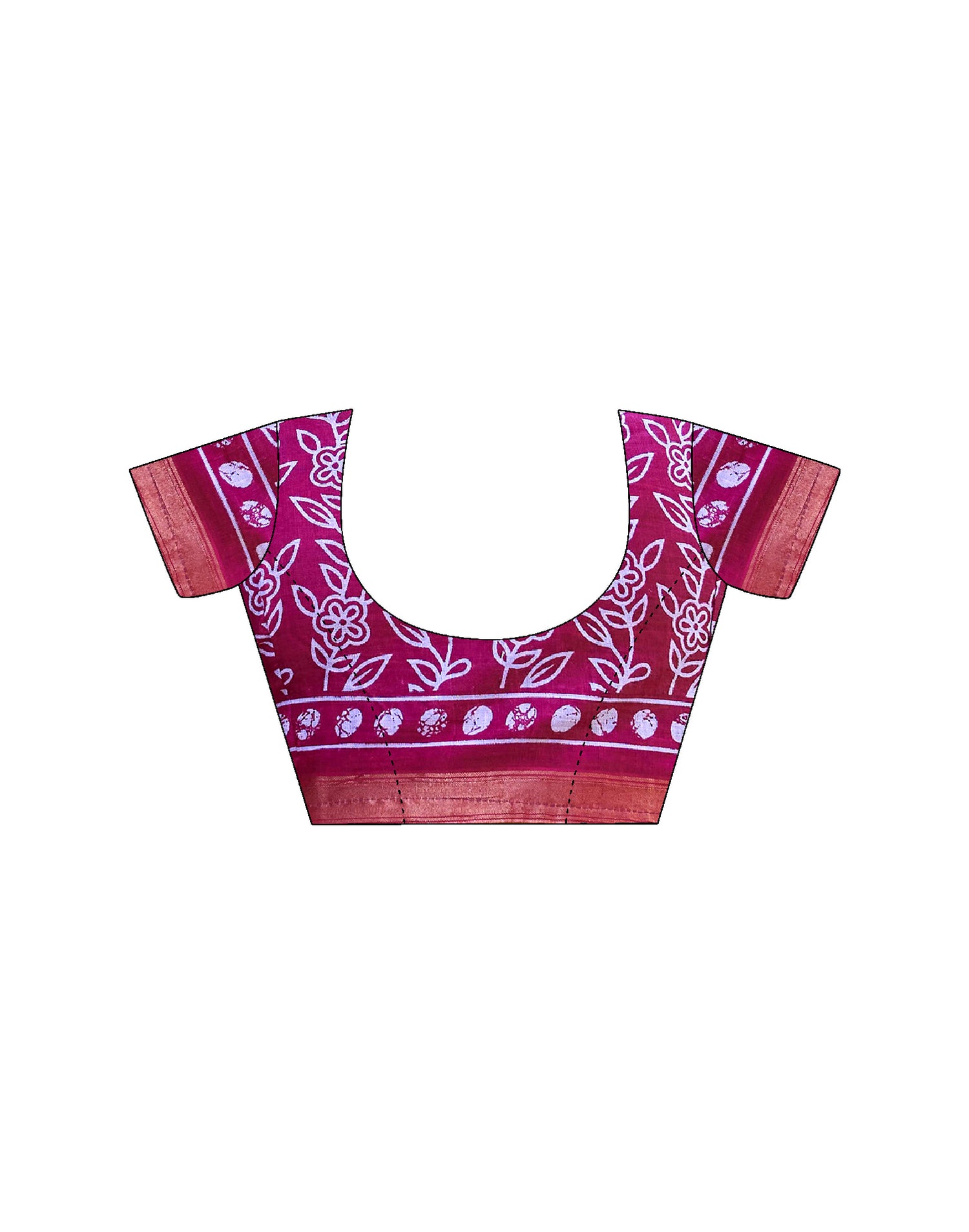 Rani Pink Cotton Printed Saree