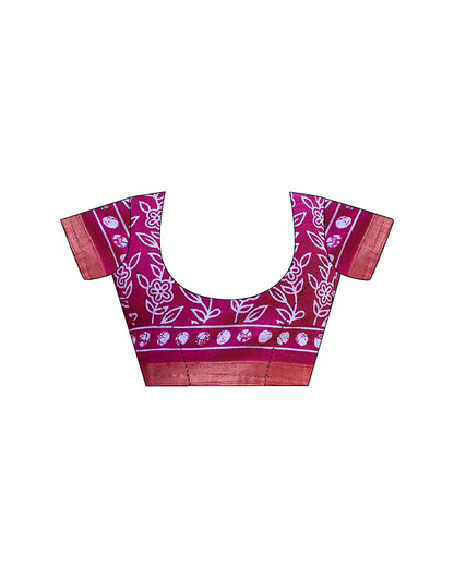 Rani Pink Cotton Printed Saree