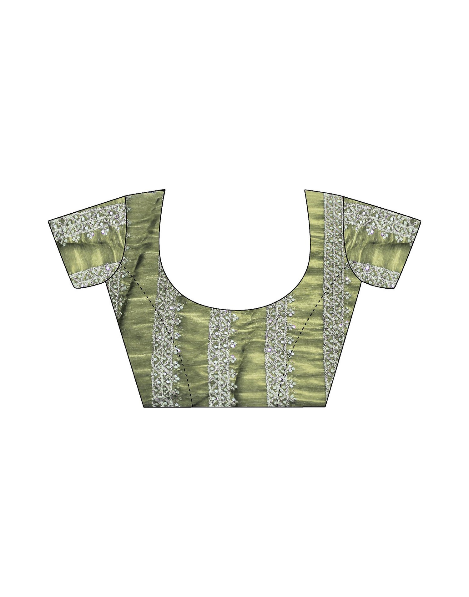 Light Green Shimmer Sequence Embroidery Saree