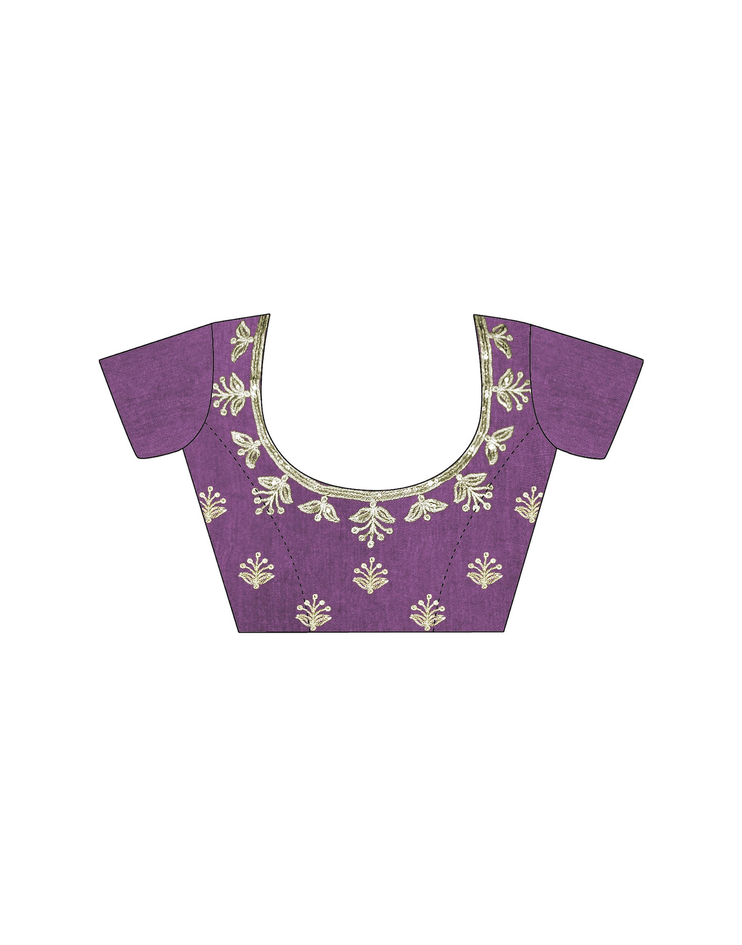Purple Silk Sequence Embroidery Saree