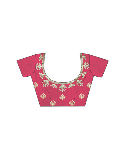 Rose Pink Silk Sequence Embroidery Saree