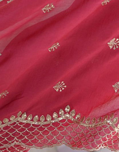 Rose Pink Silk Sequence Embroidery Saree