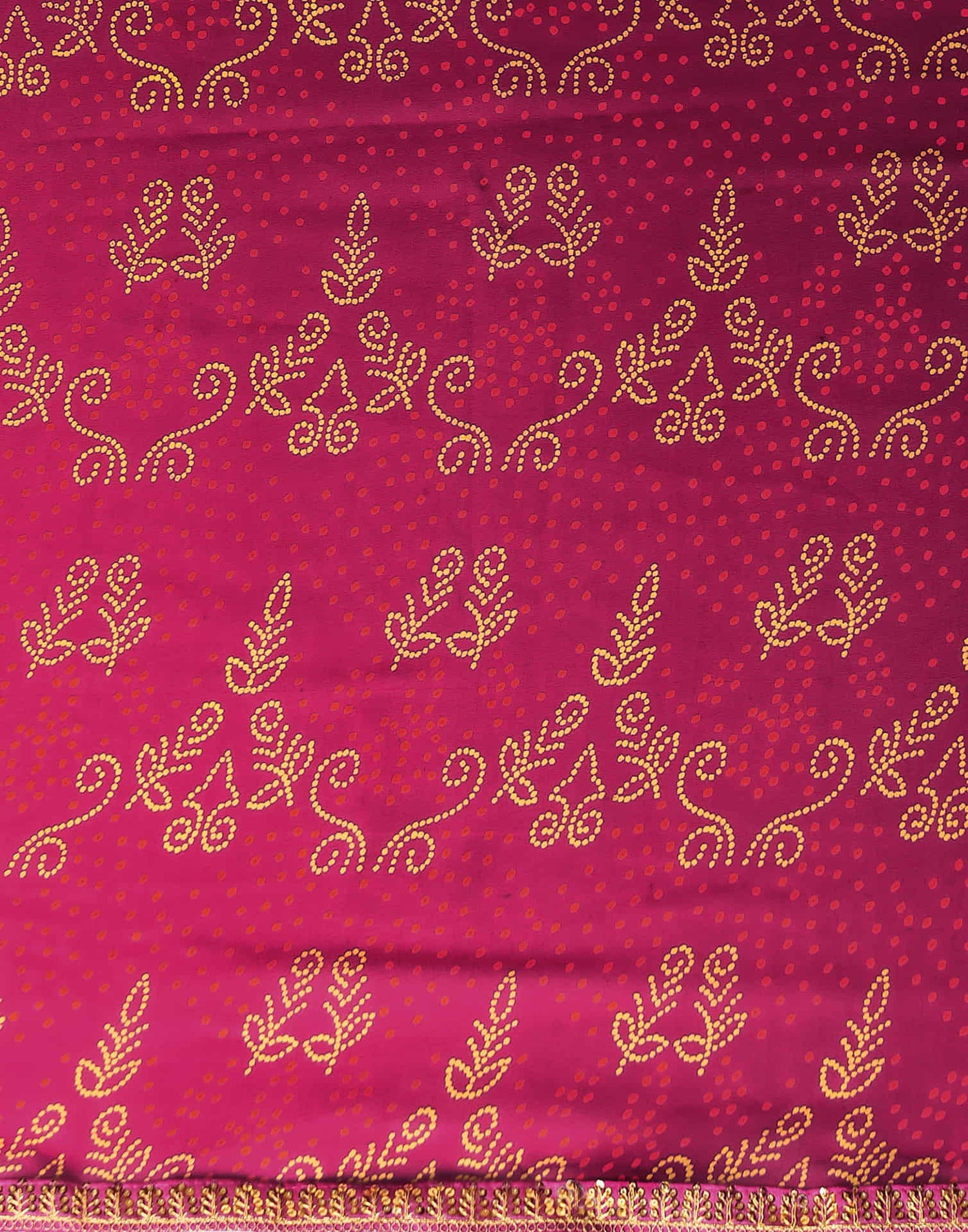 Rani Pink Georgette Printed Bandhani Saree