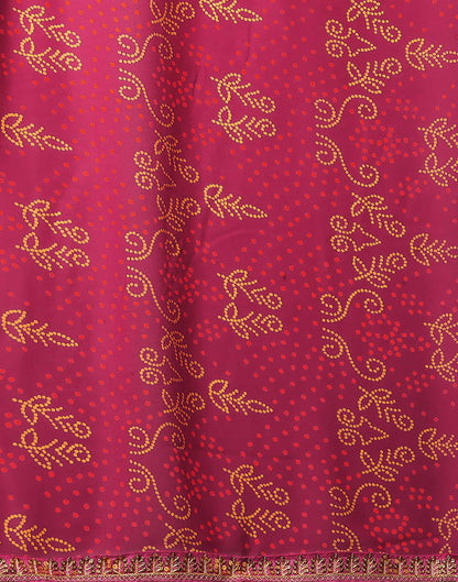 Rani Pink Georgette Printed Bandhani Saree