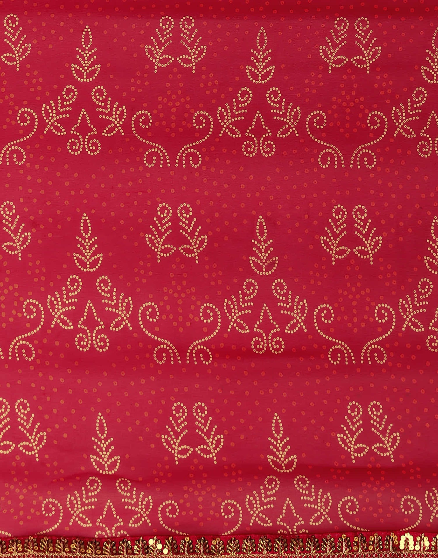 Red Georgette Printed Bandhani Saree