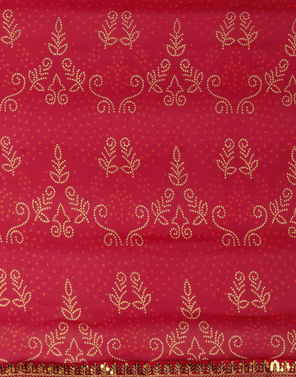 Red Georgette Printed Bandhani Saree