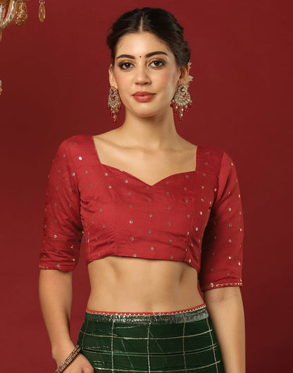 Dark Green Georgette Zari Woven Saree