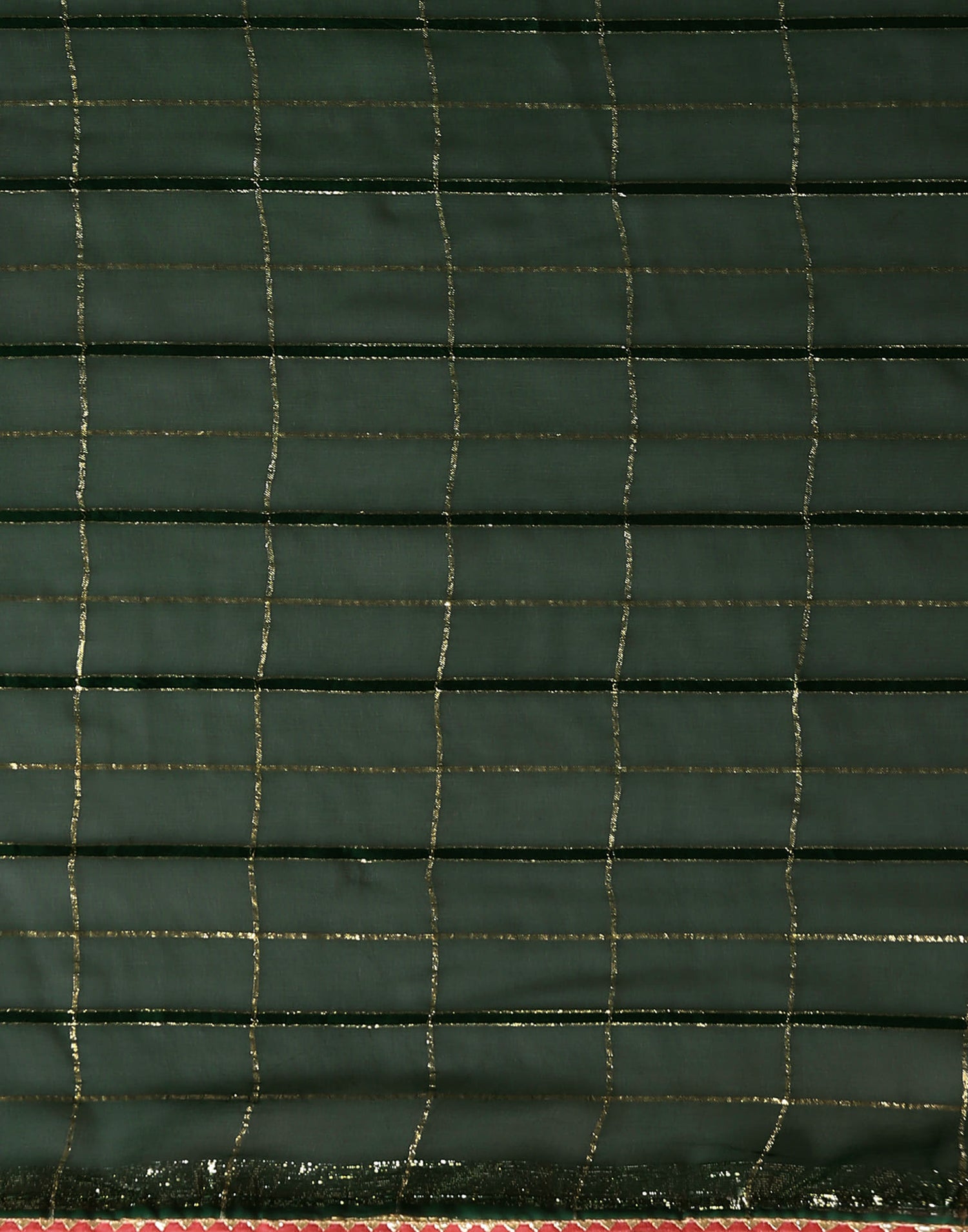 Dark Green Georgette Zari Woven Saree