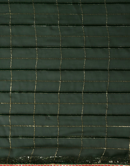 Dark Green Georgette Zari Woven Saree