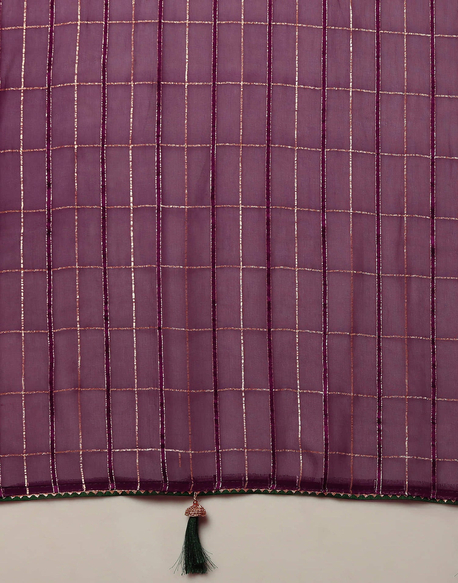Dark Purple Georgette Zari Woven Saree