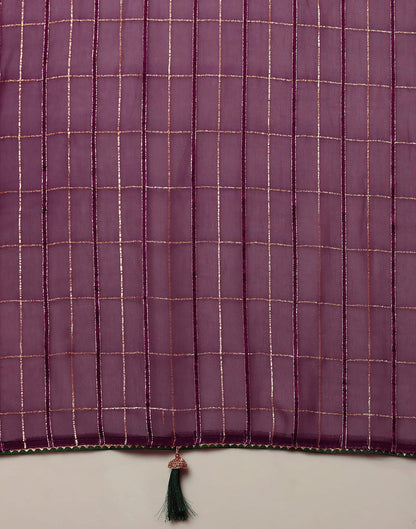 Dark Purple Georgette Zari Woven Saree