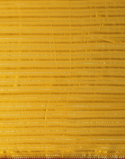 Yellow Georgette Zari Woven Saree