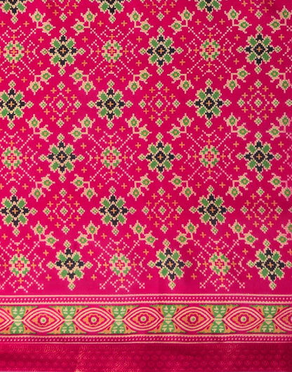Rani Pink Georgette Printed Patola Saree