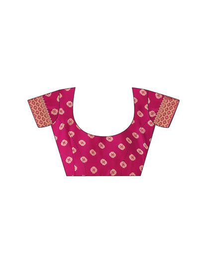 Rani Pink Georgette Printed Patola Saree