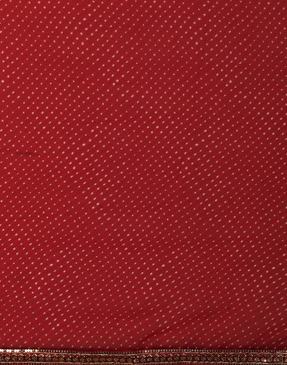 Red Georgette Printed Leheriya Saree