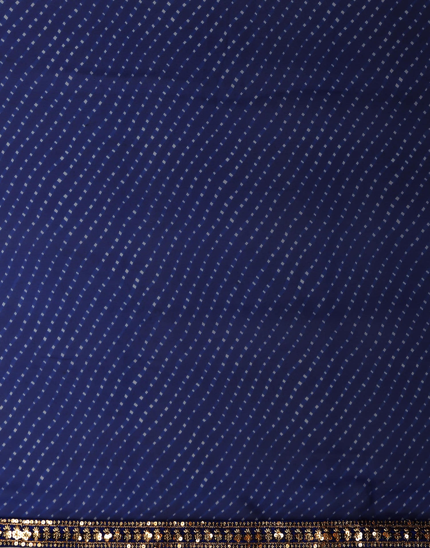 Dark Blue Georgette Printed Leheriya Saree