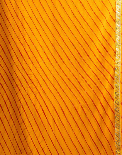 Yellow Georgette Leheriya Printed Saree