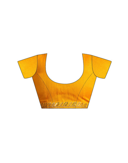 Yellow Georgette Leheriya Printed Saree