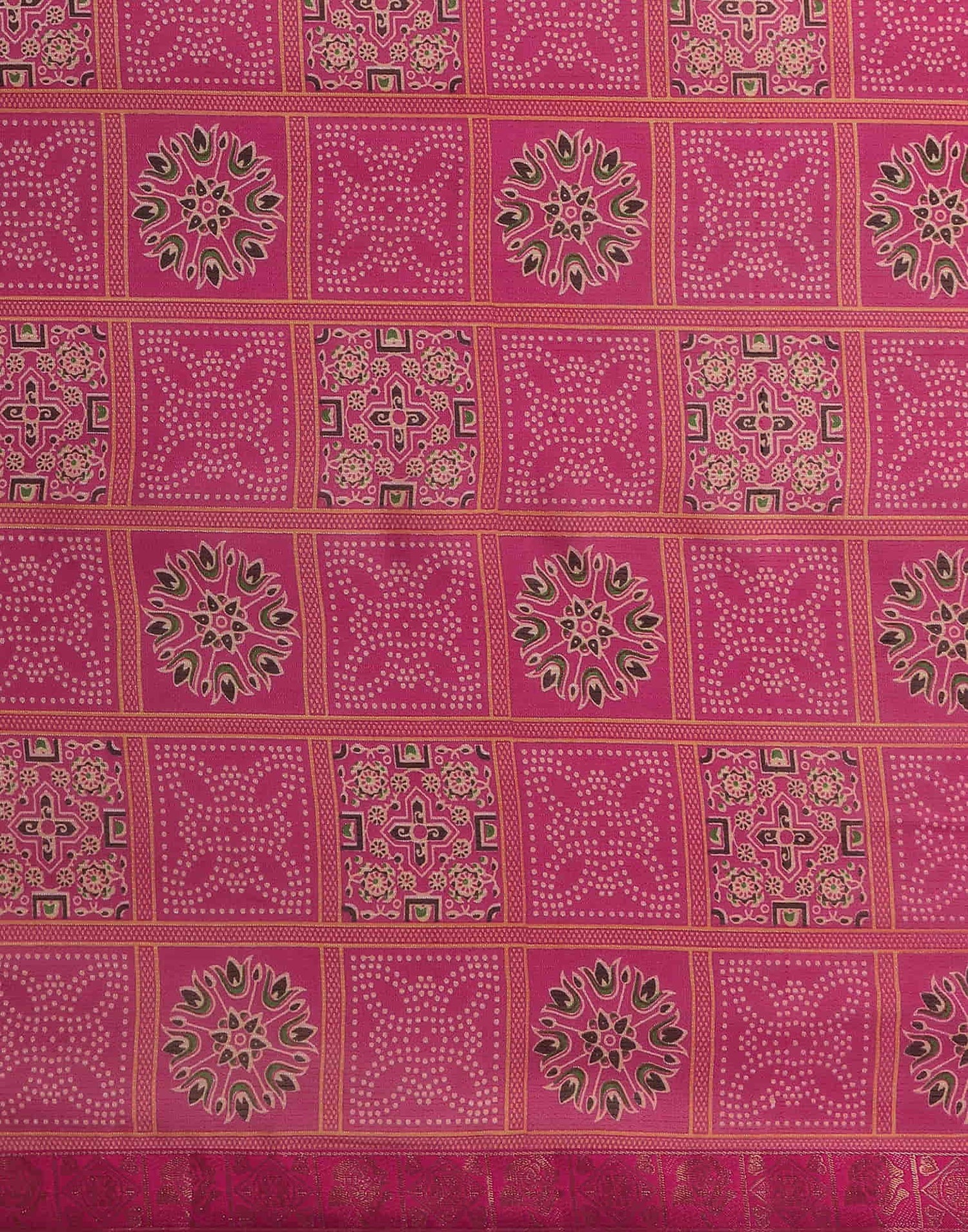 Rani Pink Georgette Printed Bandhani Saree