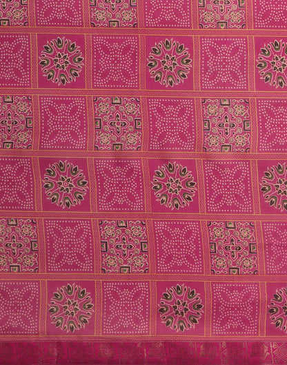 Rani Pink Georgette Printed Bandhani Saree