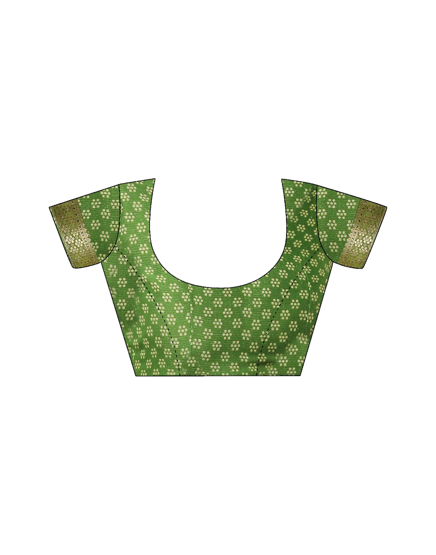 Green Georgette Printed Bandhani Saree