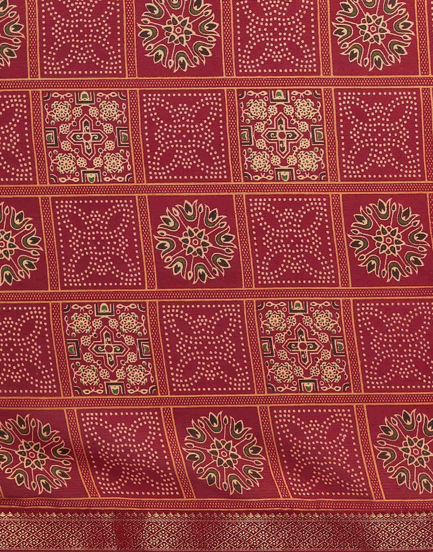 Red Georgette Printed Bandhani Saree